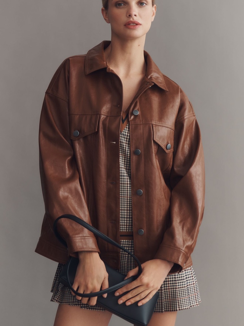 *Anthropologie The Westin Faux Leather Boyfriend Jacket by Pilcro